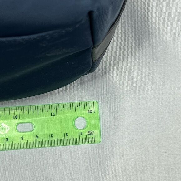 Karl Lagerfeld Paris Misto Black Leather and Blue Nylon Satchel Bag with Tags - Picture 11 of 15